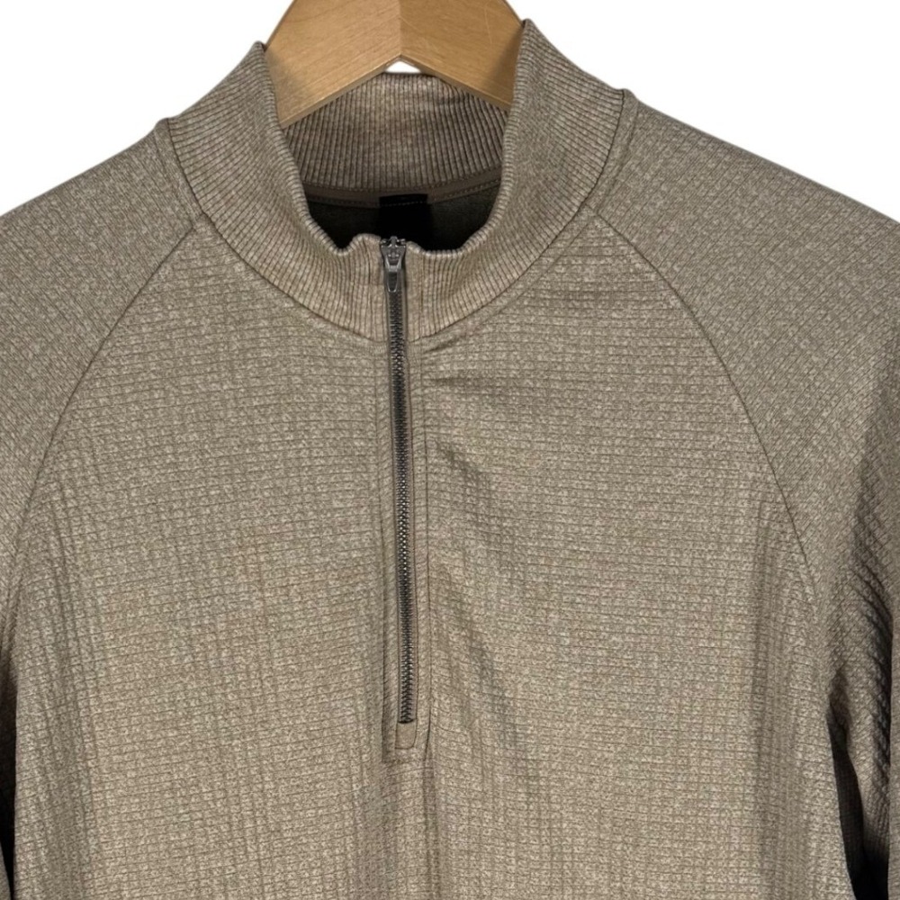 Lululemon Engineered Warmth Half Zip Pullover Mens L Tan Wool Blend